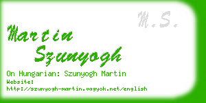 martin szunyogh business card